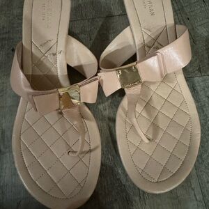 Beige Sandals with Gold Accents